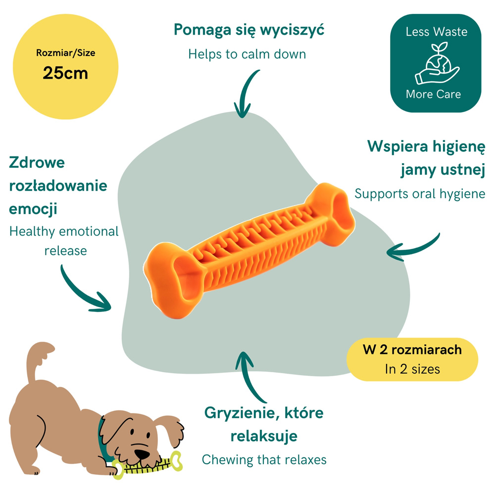 Fiboo Fiboone Dental Monster Pomarańczowy dla Psa Gryzak Dentystyczny 25 cm